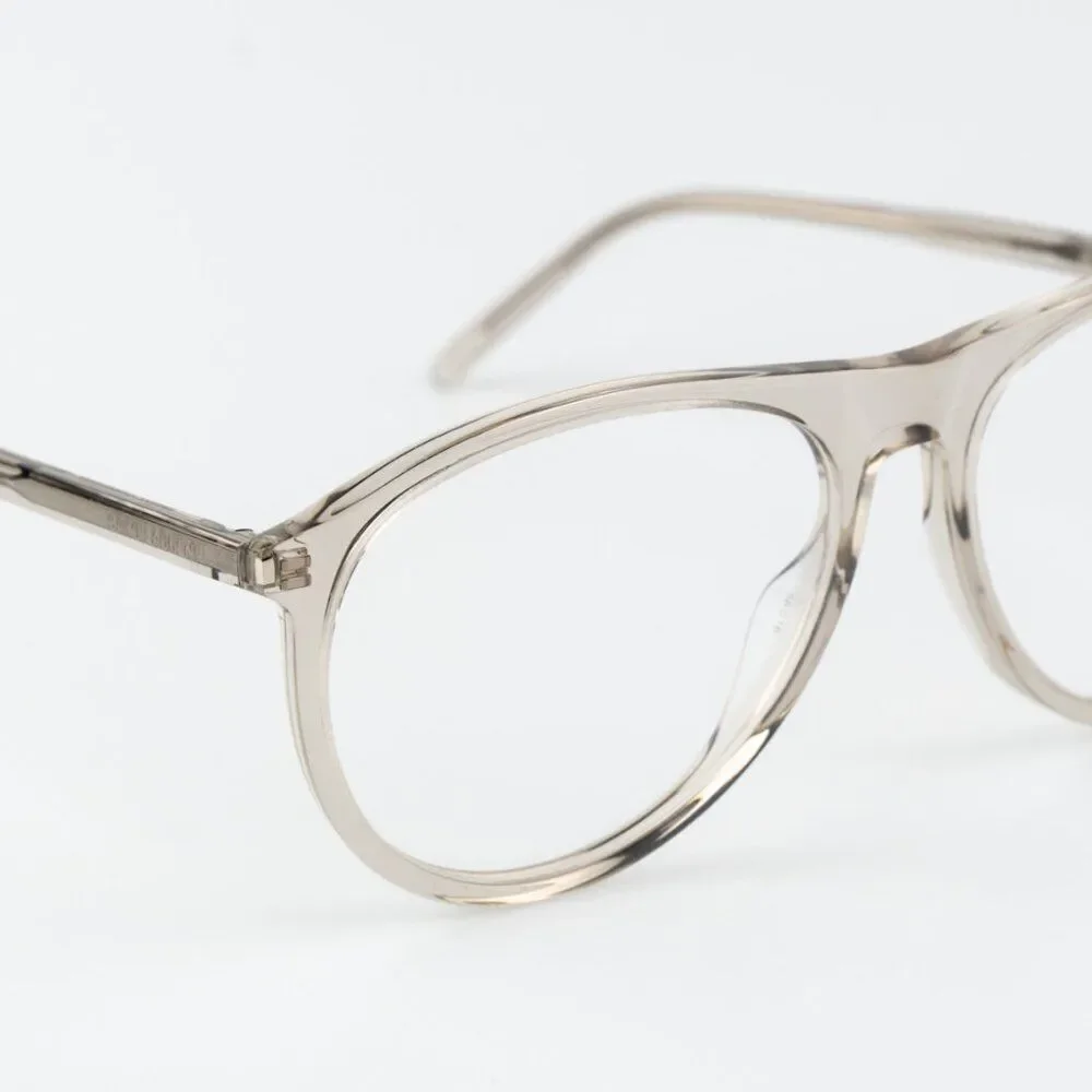 Saint Laurent Women Eyeglasses Transparent Beige Pilot SL667OPT 003 BRAND NEW